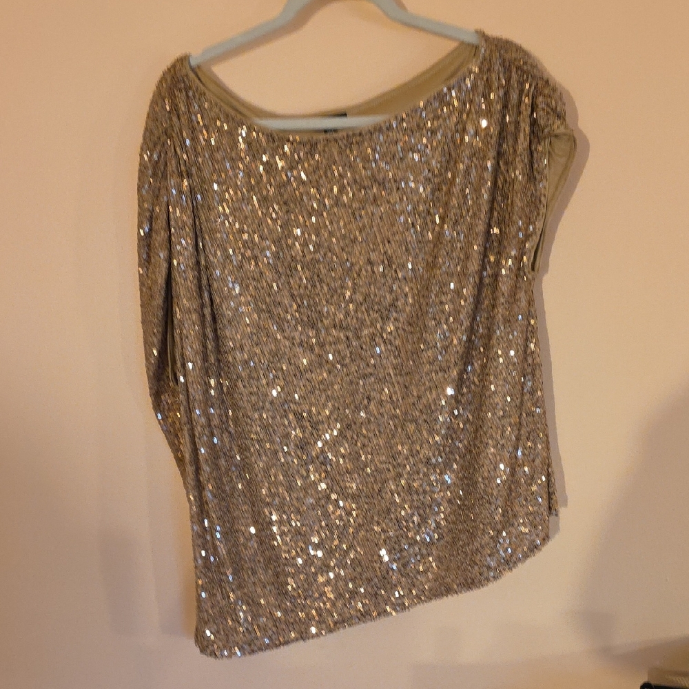 Glittering Rose Gold Sequin Blouse